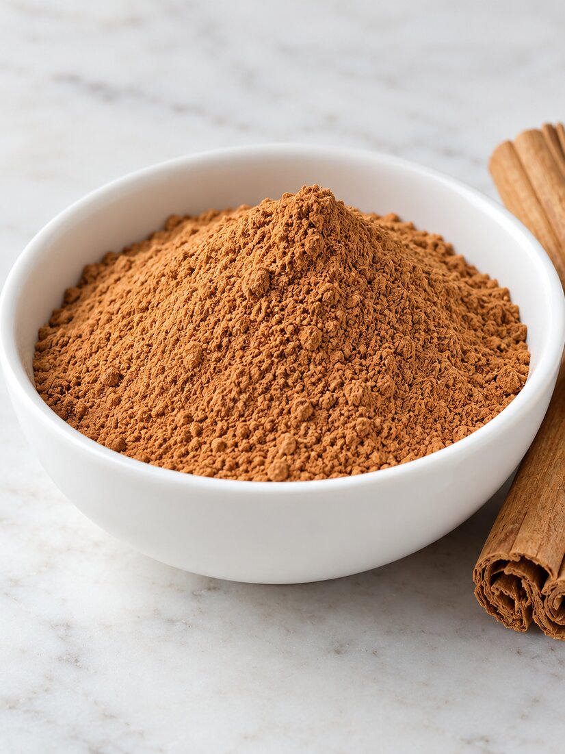 Bowl of Ceylon cinnamon powder